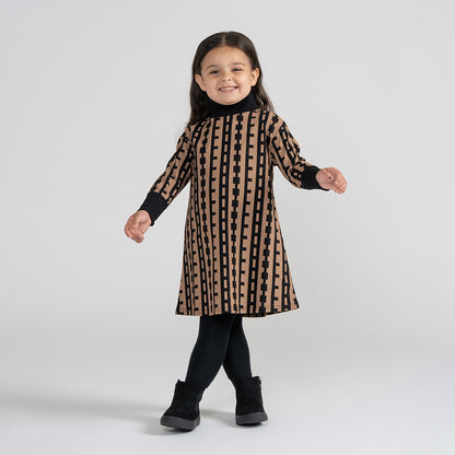 PRINTED TURTLENECK DRESS