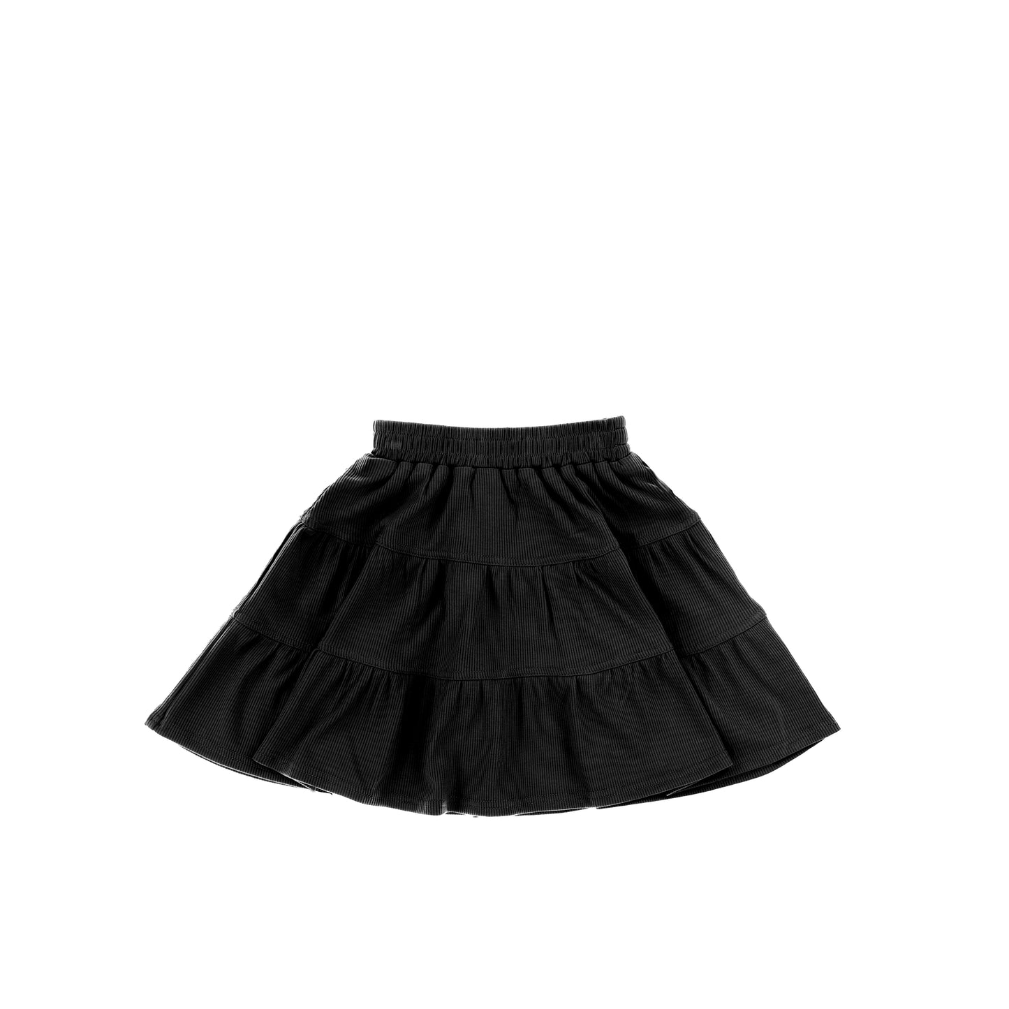 RIBBED TIERED SKIRT