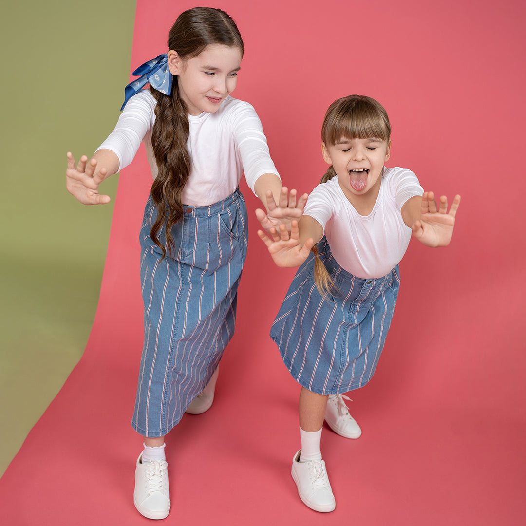 RED STRIPE MAXI SKIRT