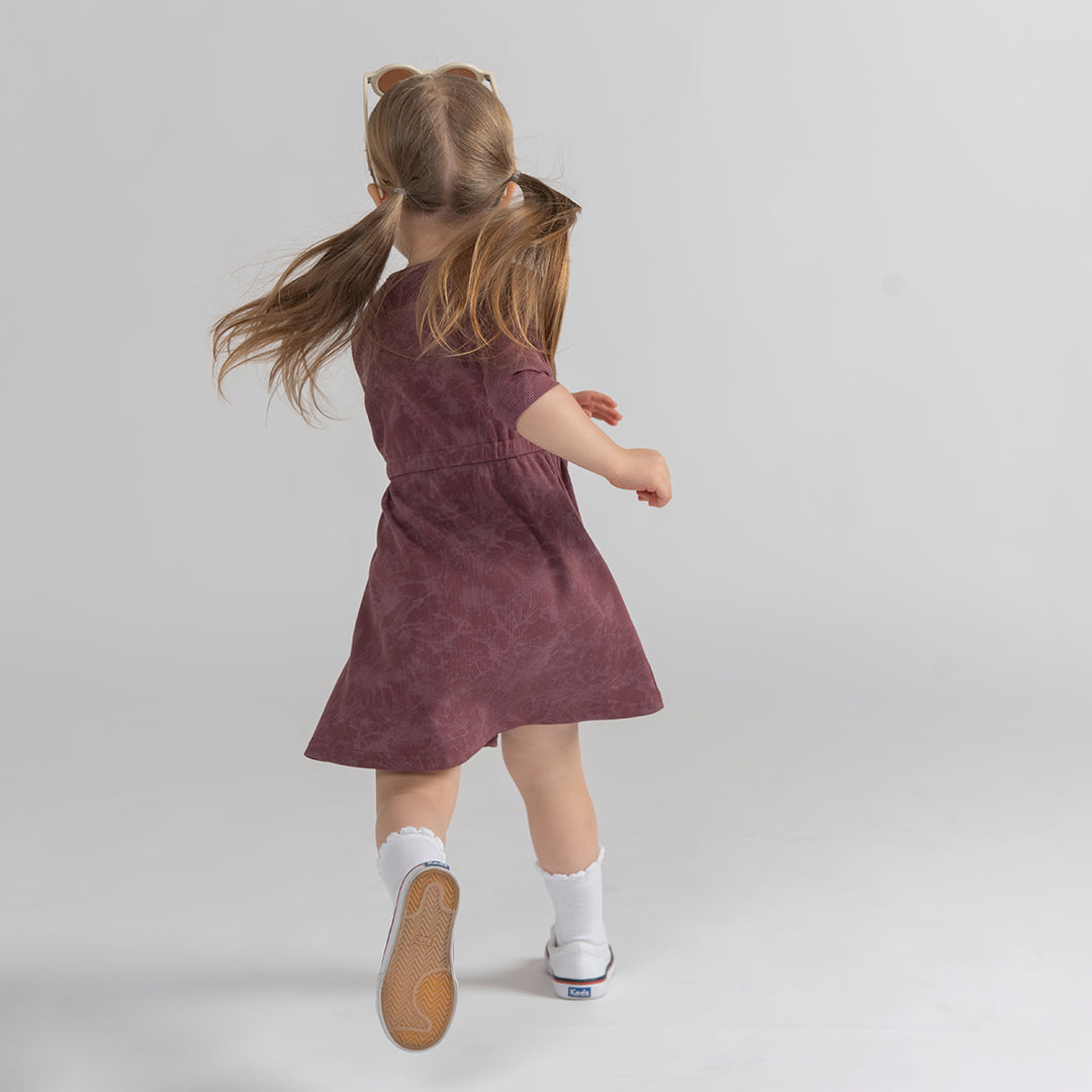 3/4 SLEEVES RIBBED WASH DRESS