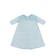 Load image into Gallery viewer, 3/4 SLEEVES STRIPED FLAIRY DRESS