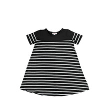 Load image into Gallery viewer, SHORT SLEEVES STRIPED FLAIRY DRESS