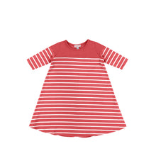Load image into Gallery viewer, 3/4 SLEEVES STRIPED FLAIRY DRESS