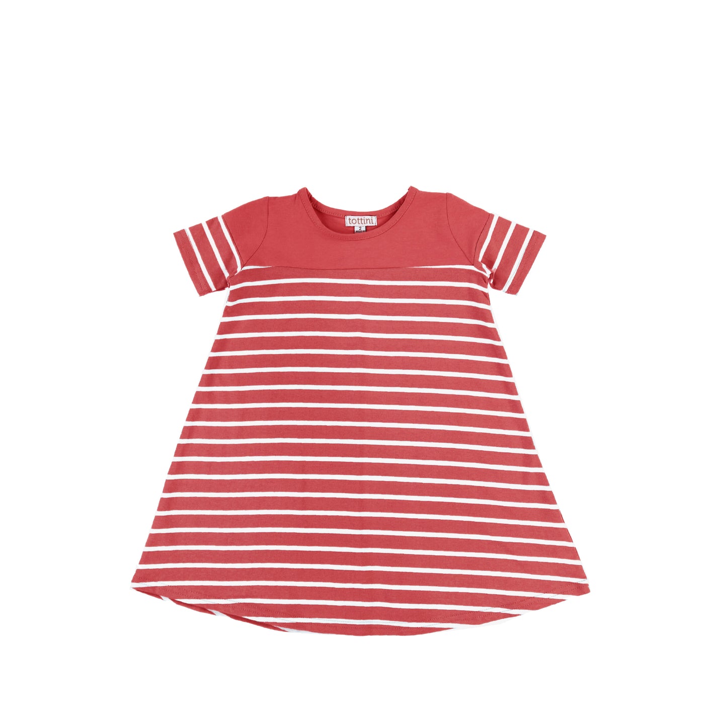 SHORT SLEEVES STRIPED FLAIRY DRESS