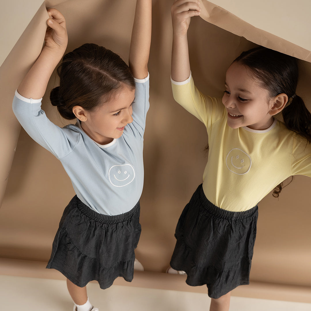 3/4 SLEEVES SMILEY TSHIRT