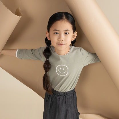 3/4 SLEEVES SMILEY TSHIRT