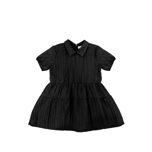 SHORT SLEEVES TEXTURED LINE DRESS