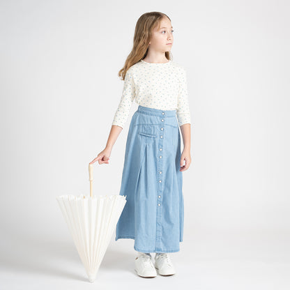 TENCEL PLEATED MAXI SKIRT