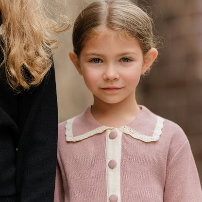 TRIM COLLAR CARDIGAN
