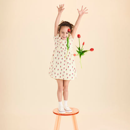 SHORT SLEEVES TULIP DRESS