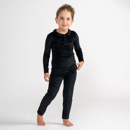 VELOUR COLLAR PAJAMAS