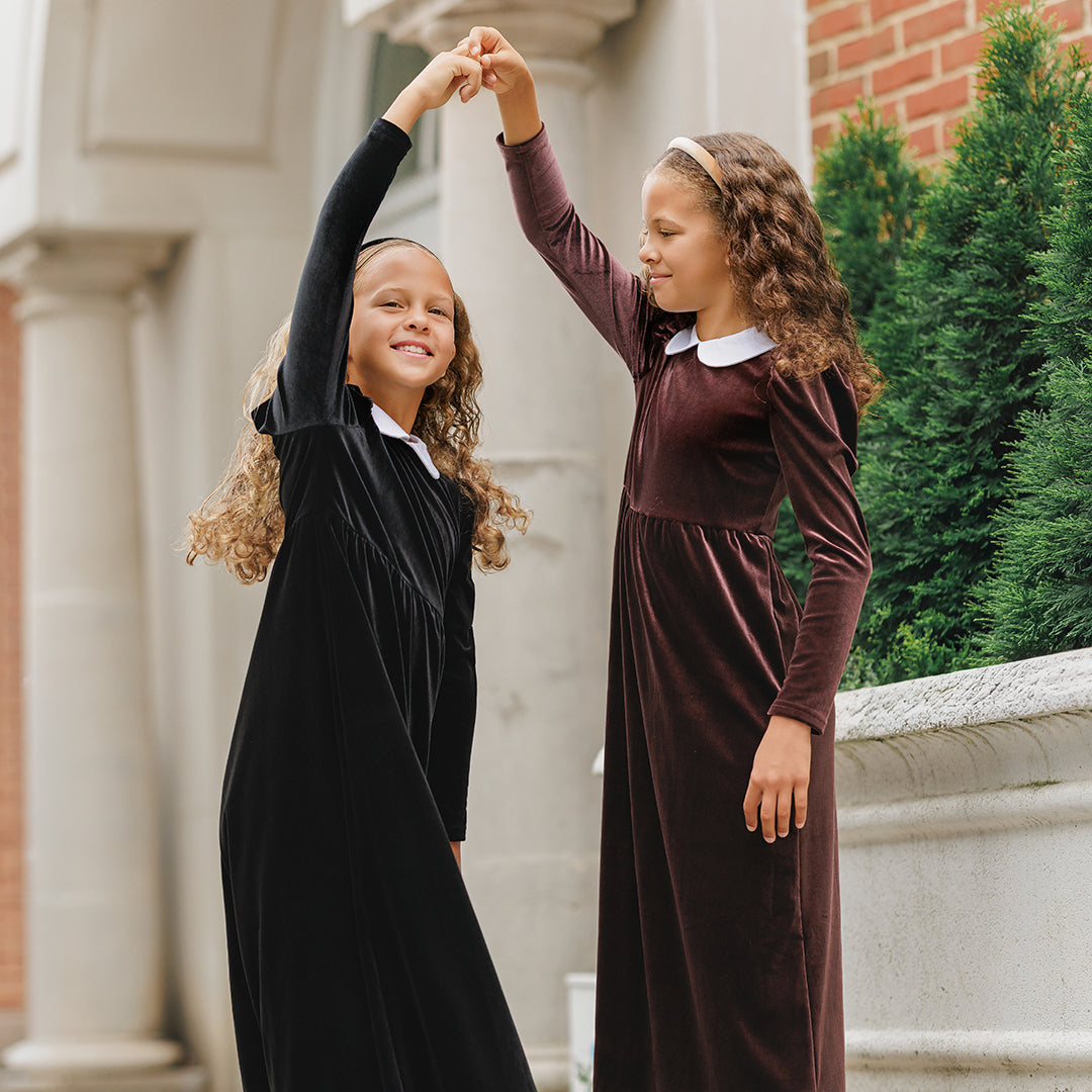 PUFF SLEEVE VELOUR MAXI