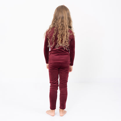 VELOUR RIBBED HENLEY PAJAMAS