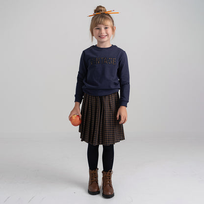 PLEATED GINGHAM SKIRT