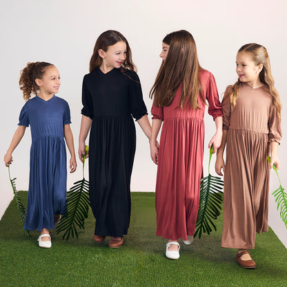 3/4 SLEEVES VNECK MAXI DRESS