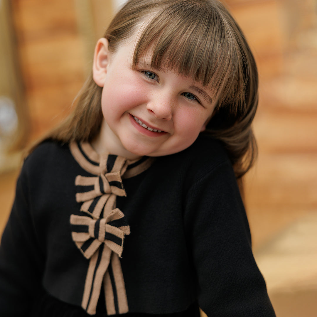 TRIM BOW CARDIGAN
