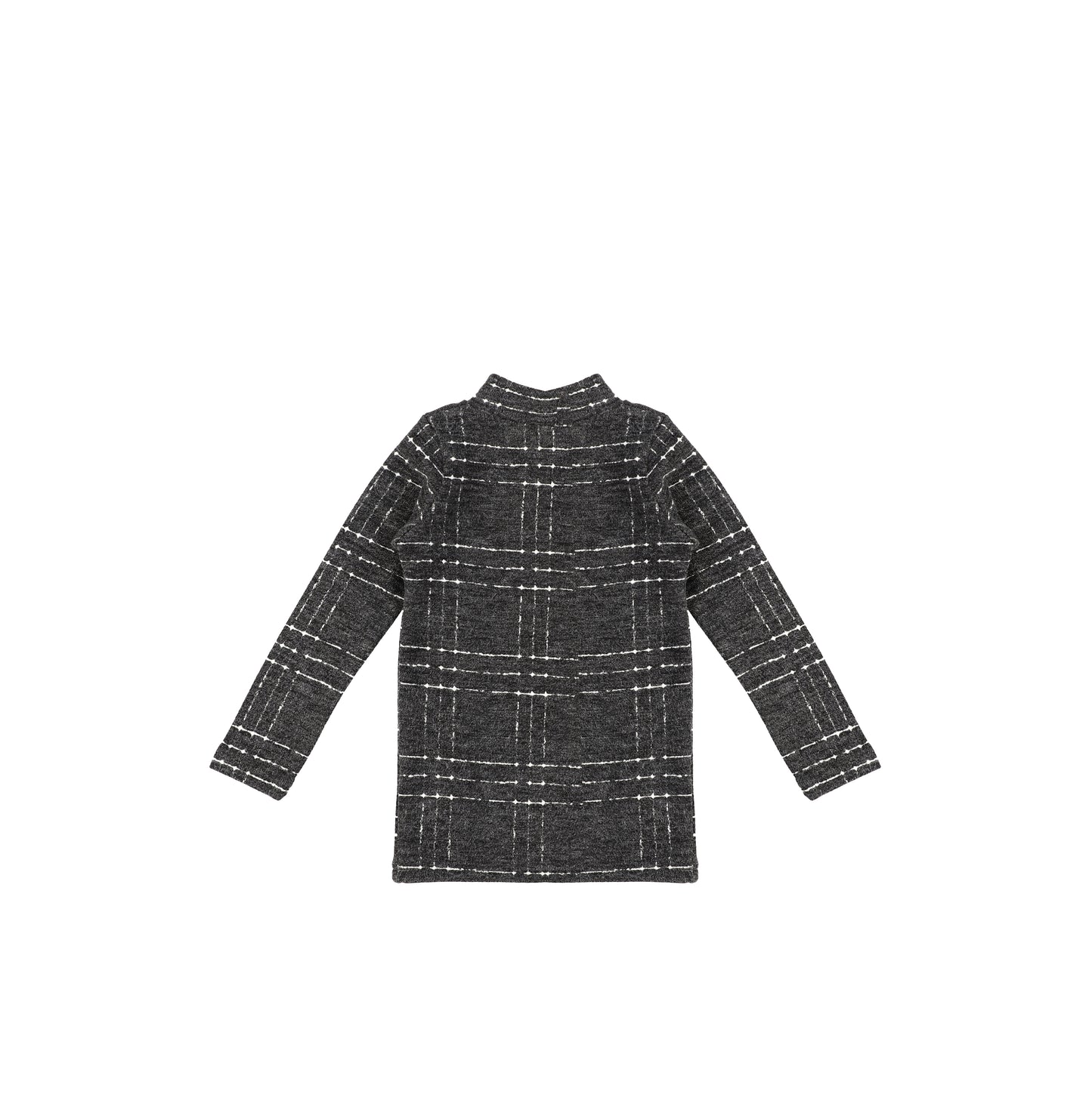 BRUSHED PLAID MOCK NECK