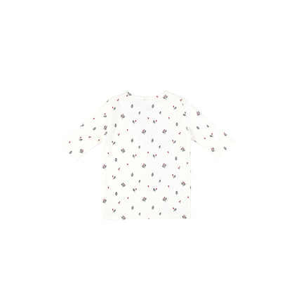 3/4 SLEEVES BUD PRINTED TSHIRT