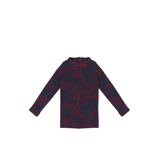 BURNOUT FLORAL MOCKNECK