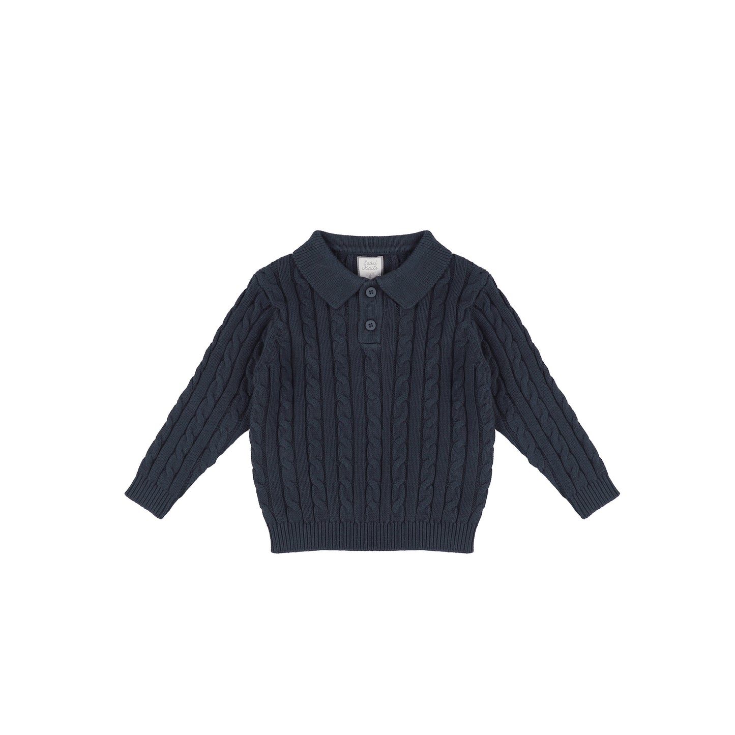 CABLED KNIT POLO