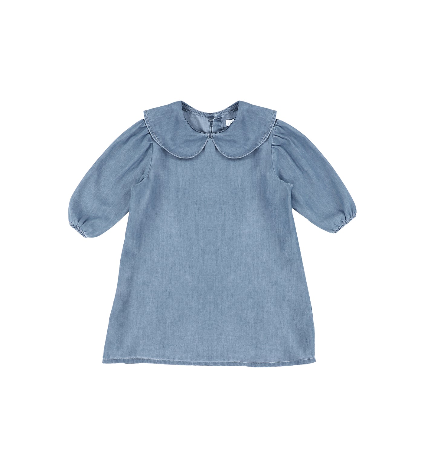 3/4 SLEEVES CHAMBRAY COLLAR DRESS