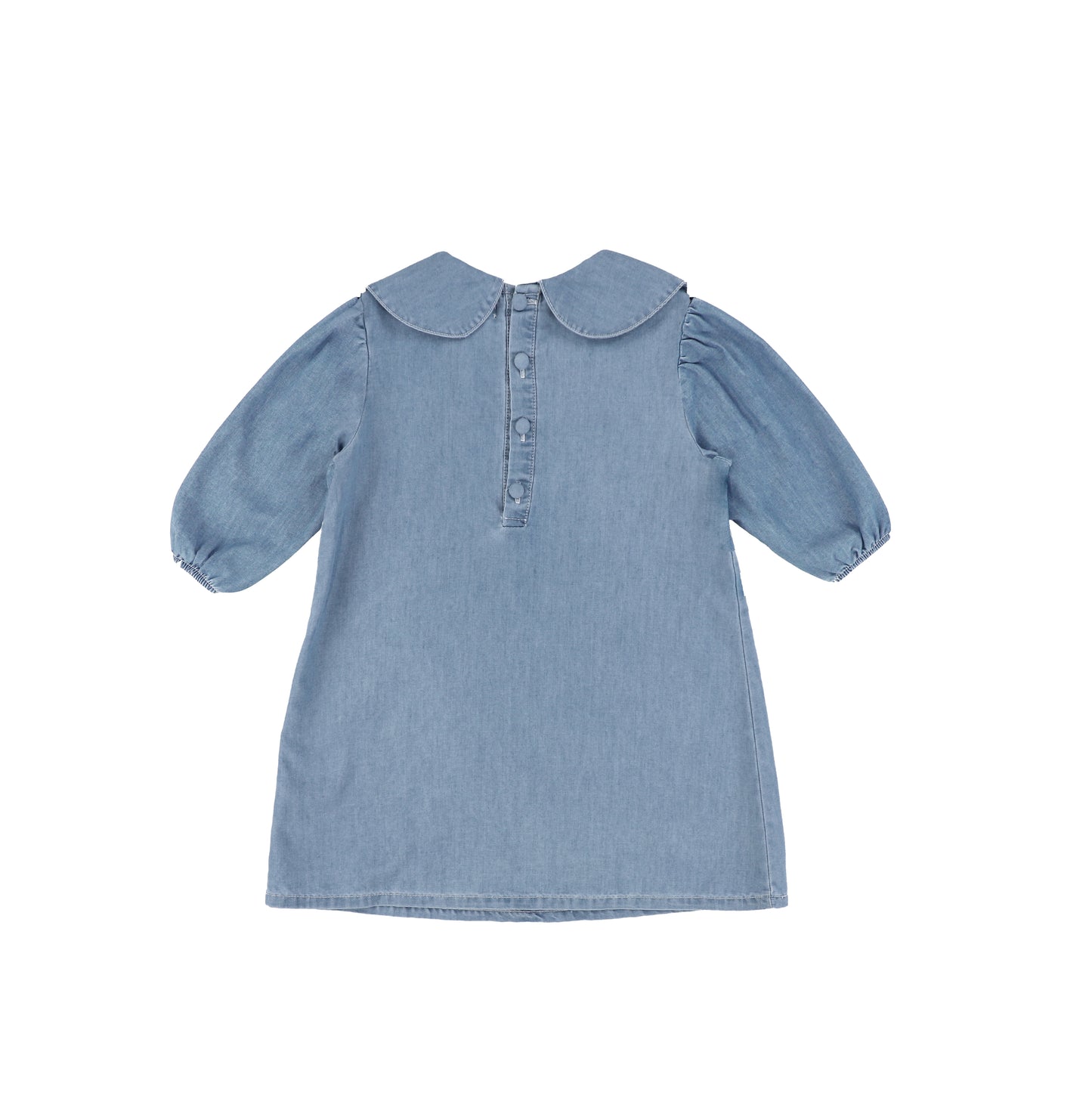3/4 SLEEVES CHAMBRAY COLLAR DRESS