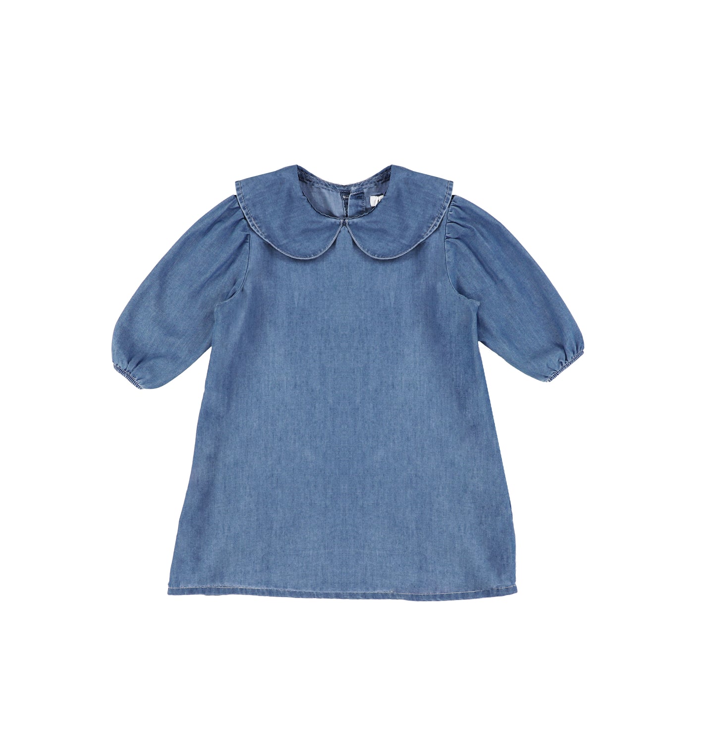 3/4 SLEEVES CHAMBRAY COLLAR DRESS