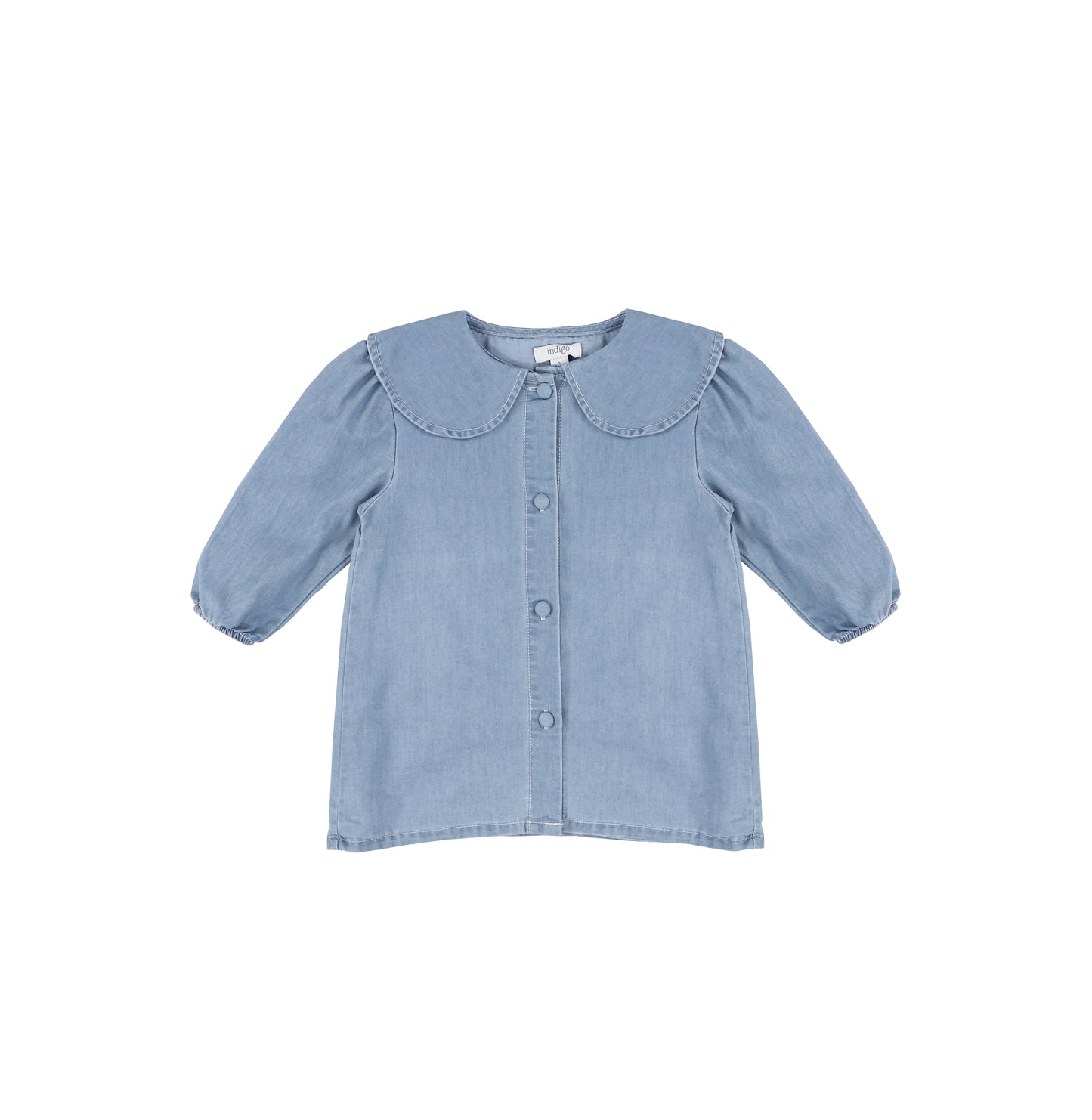 3/4 SLEEVES CHAMBRAY COLLAR TOP