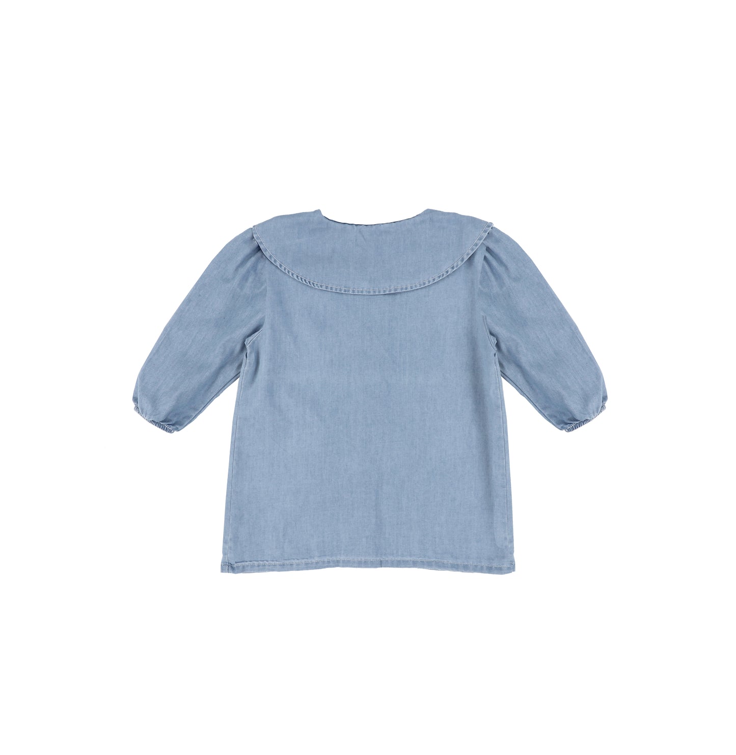 3/4 SLEEVES CHAMBRAY COLLAR TOP