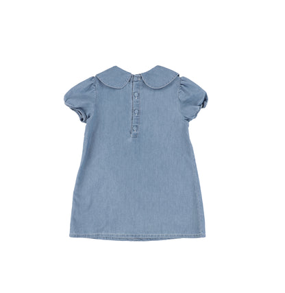 SHORT SLEEVES CHAMBRAY COLLAR DRESS