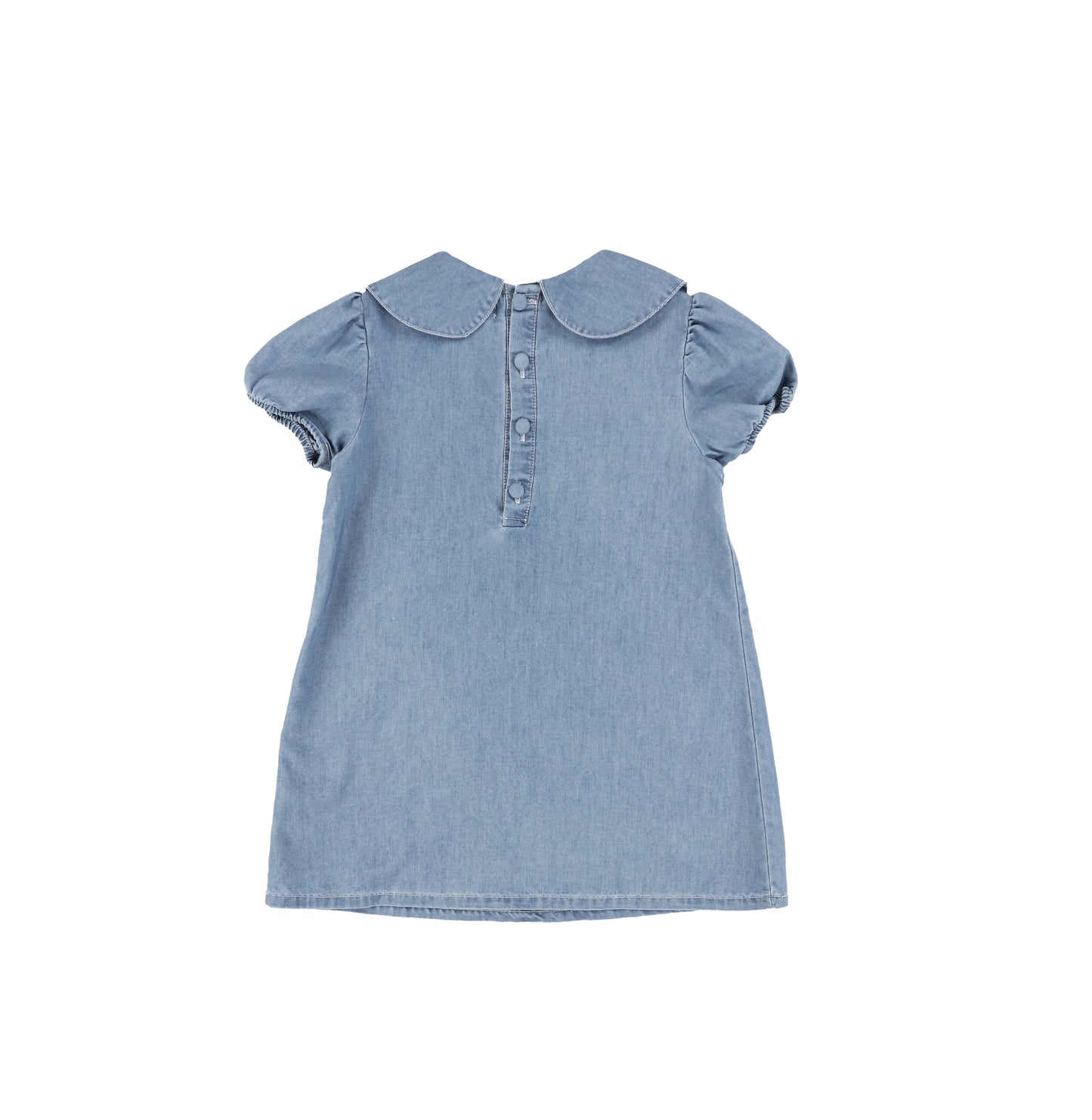 SHORT SLEEVES CHAMBRAY COLLAR DRESS