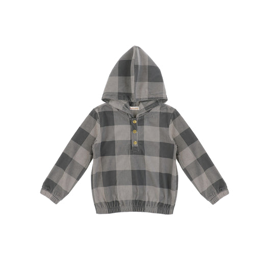 CHECKED CORDUROY HOODIE