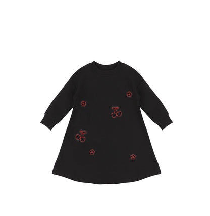 CHERRY APPLIQUE DRESS