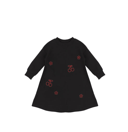 CHERRY APPLIQUE DRESS