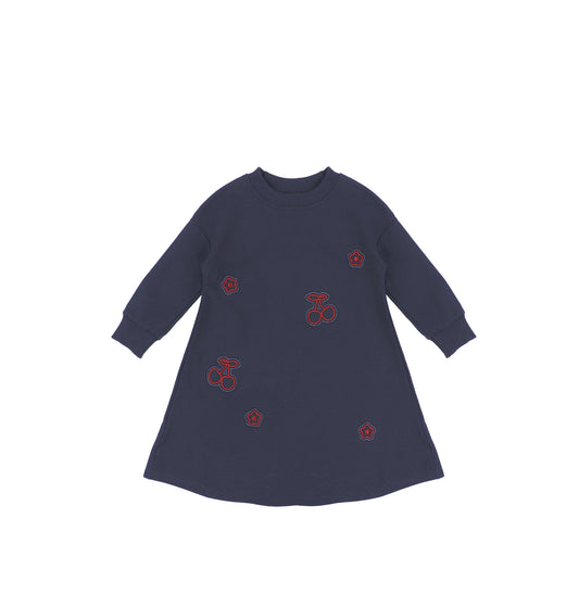 CHERRY APPLIQUE DRESS