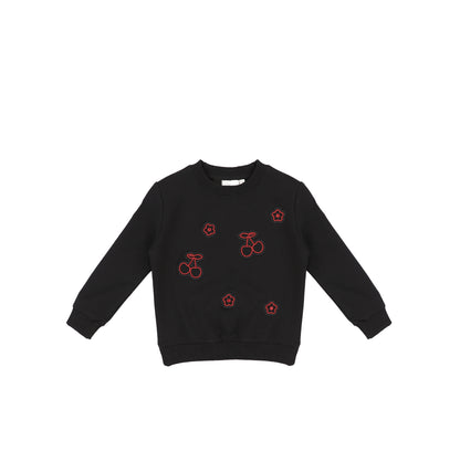 CHERRY APPLIQUE SWEATSHIRT