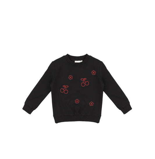 CHERRY APPLIQUE SWEATSHIRT