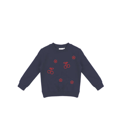 CHERRY APPLIQUE SWEATSHIRT