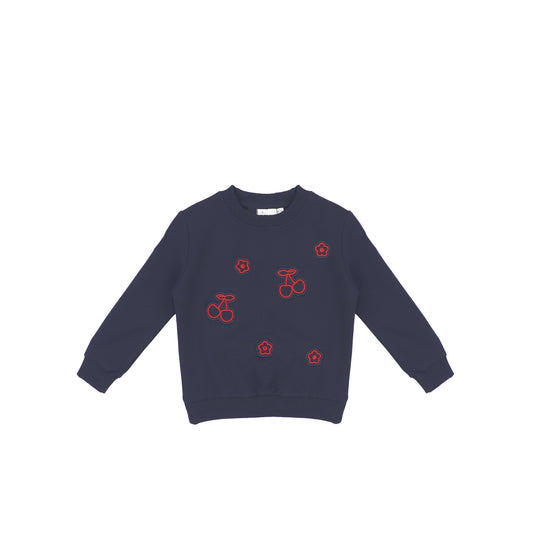CHERRY APPLIQUE SWEATSHIRT