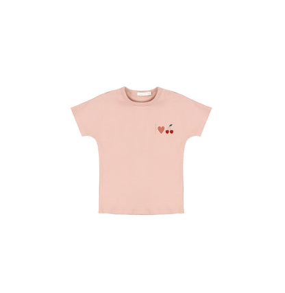 SHORT SLEEVES CHERRY PRINT TSHIRT