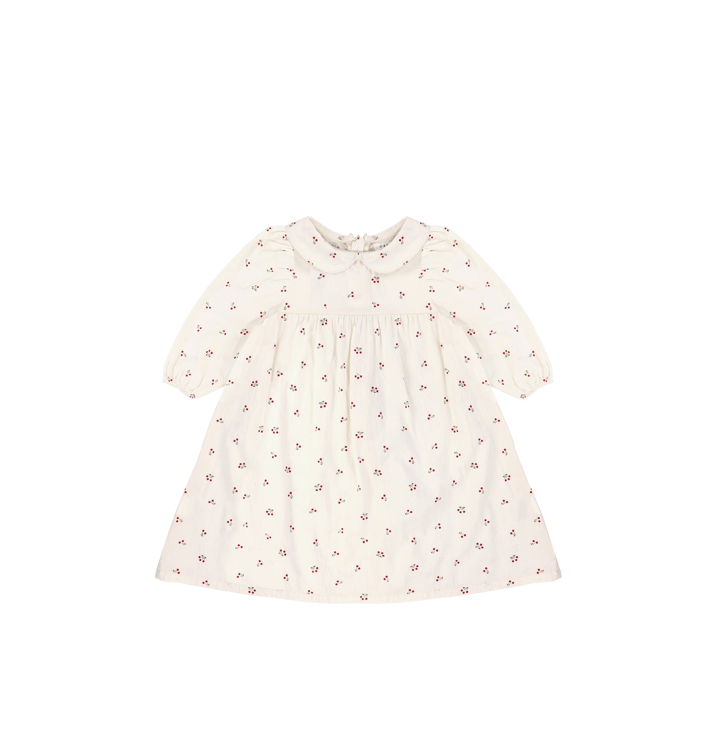 3/4 SLEEVES COLLAR CHERRY DRESS