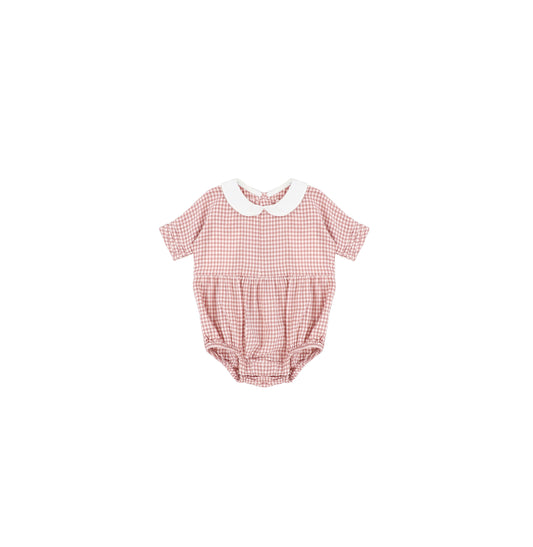 COLLARED GINGHAM ROMPER