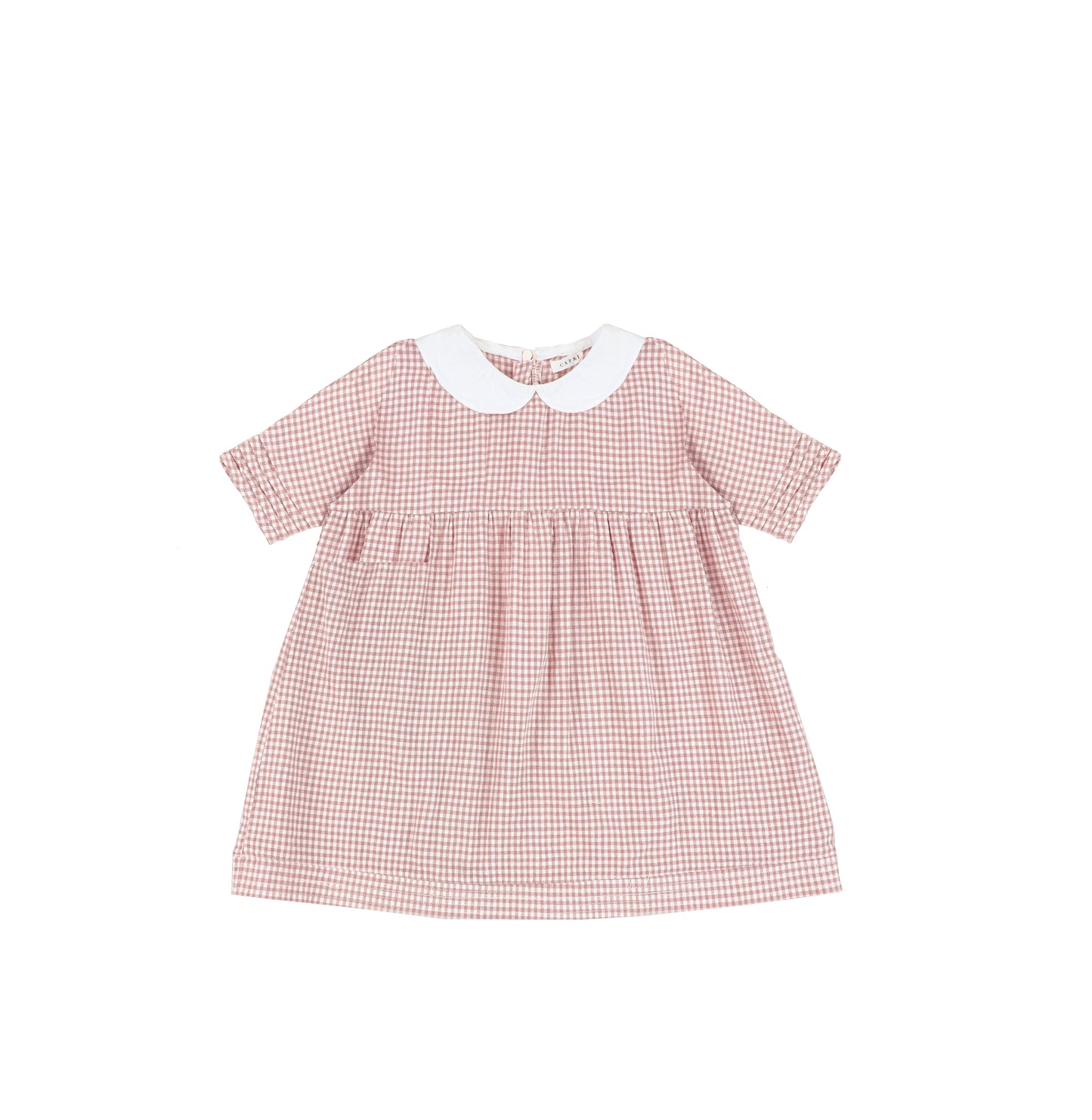 SHORT SLEEVES COLLARED GINGHAM DRESS
