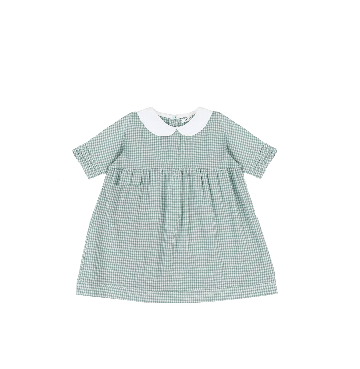 SHORT SLEEVES COLLARED GINGHAM DRESS