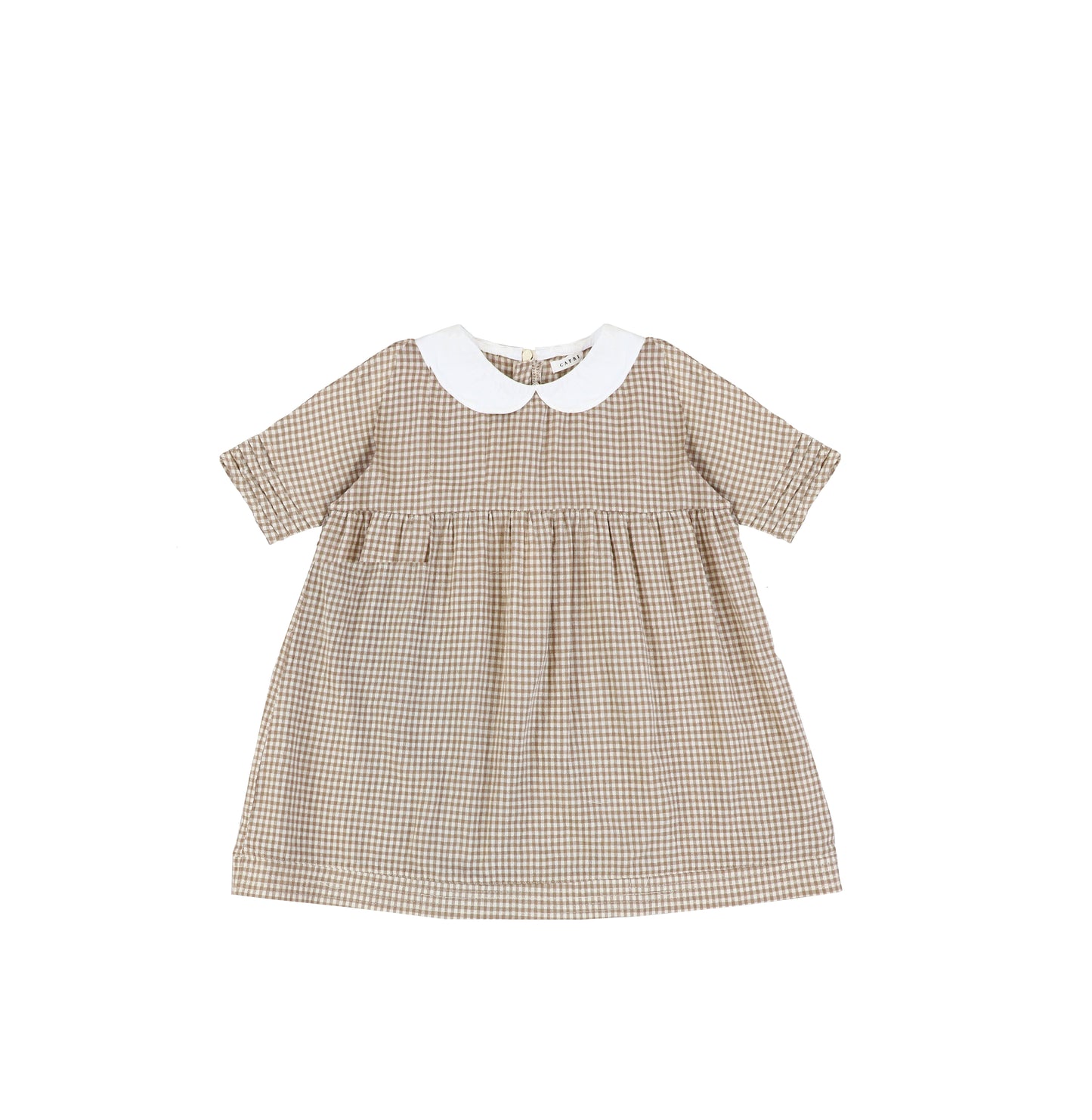 SHORT SLEEVES COLLARED GINGHAM DRESS