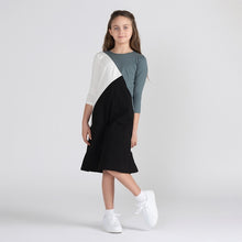 Load image into Gallery viewer, 3/4 SLEEVES COLORBLOCK DRESS