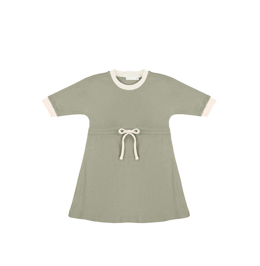 3/4 SLEEVES CONTRAST TRIM DRESS