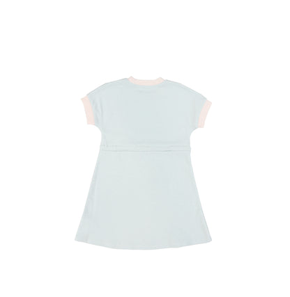 SHORT SLEEVES CONTRAST TRIM DRESS