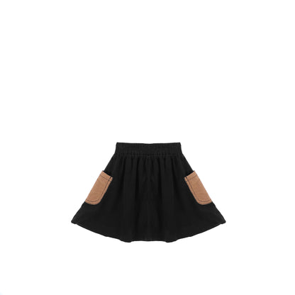 CORDUROY COLORBLOCK POCKET SKIRT