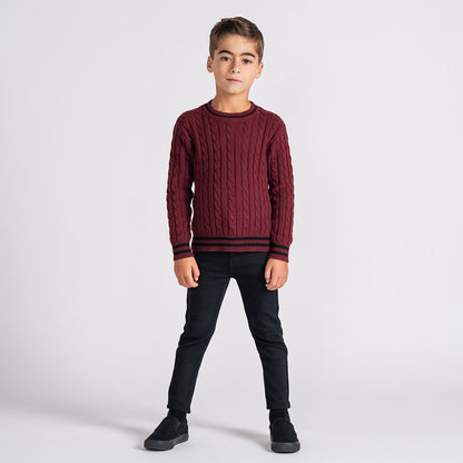 CABLE KNIT CREWNECK SWEATER